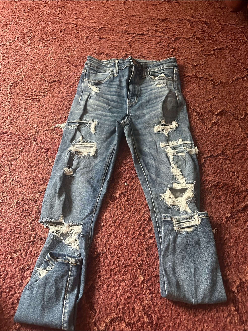 American Eagle Outfitters Distressed Blue Boyfriend Jeans